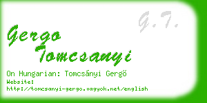 gergo tomcsanyi business card
